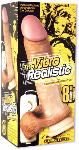 8" Realistic Vibrating Cock - Flesh