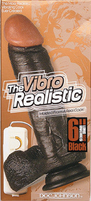 6" Realistic Vibrating Cock - Black
